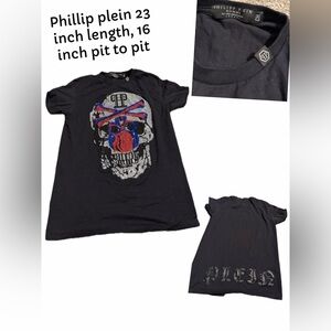 Phillip plein  men’s Skelton shirt xs or s. See measurements